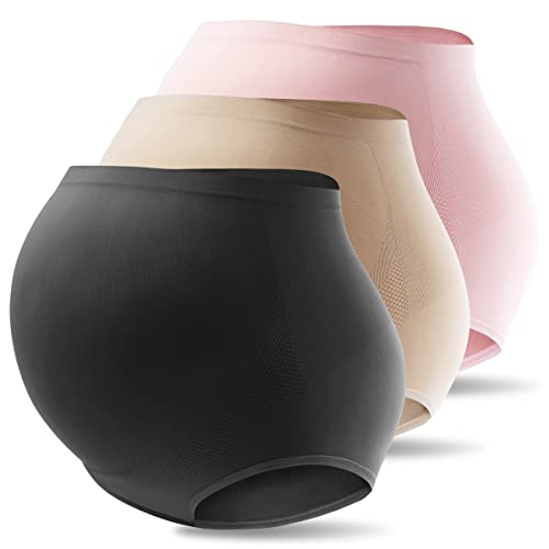 Mama Plus Womens Over Bump Maternity Underwear High Waist Seamless Pregnancy Briefs Nylon Panties Multi Pack 0 belly baby and beyond
