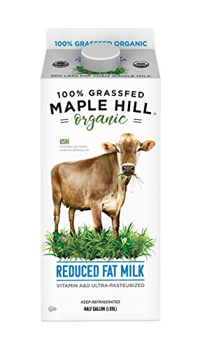 Maple Hill Creamery 100 Grass Fed Organic 2 Milk Ultra Pasteurized USDA Organic Reduced Fat Milk 64 fl oz 0 belly baby and beyond