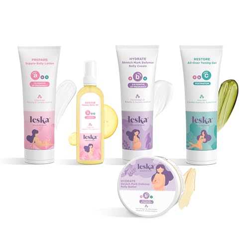 Maternity Set Belly Lotion Belly Oil Stretch Mark Defense Cream Belly Butter Toning Gel Maternity Stages Skin Care for Pregnancy Postpartum New Mom Gifts Set of 5 4 493oz each 0 belly baby and beyond