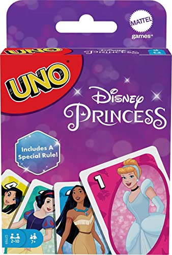 Mattel Games UNO Disney Princesses Card Game for Kids Family Themed Deck Special Rule 2 10 Players 0 belly baby and beyond