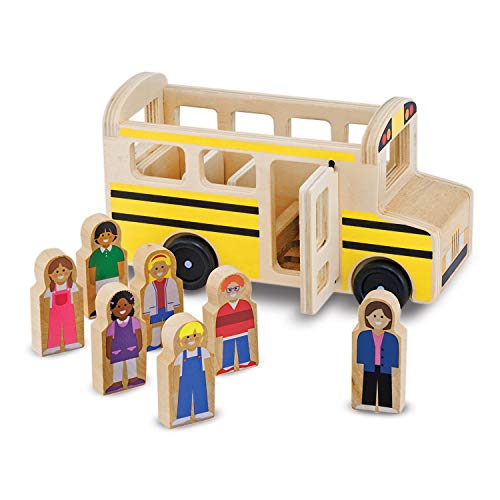 Melissa Doug School Bus Wooden Toy Set With 7 Figures Pretend Play Classic Toys For Kids 0 belly baby and beyond