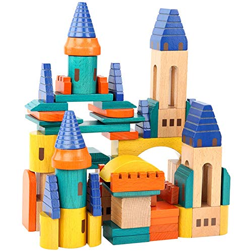 Migargle Wooden Castle Building Blocks Set Stacking Wood Castle Blocks Educational Toy Set for Toddlers Fantasy Medieval Bridges and Arches Wooden Blocks for Kids Ages 3 8 0 belly baby and beyond