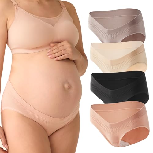 Momcozy Maternity Underwear Seamless Pregnancy Postpartum Panties Under Bump Maternity Underwear Cotton 0 belly baby and beyond