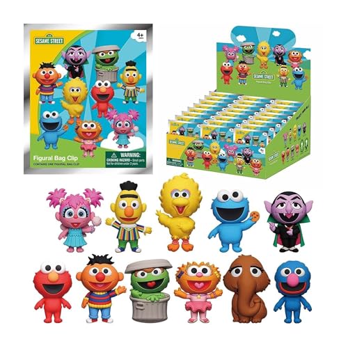 Monogram Sesame Street Series 4 3D Foam Figural Bag Clip in Blind Bag Keychain Cookie Monster Elmo Ernie Bert More 0 belly baby and beyond
