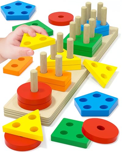 Montessori Toys for 1 2 3 Year Old Boy Girl Toys for Ages 2 4 0 2 Toddlers Kids Baby 1 2 Year Old Boy Girl Birthday Gifts Wooden Learning Puzzles Shape Sorter Toys for Toddlers 1 3 0 belly baby and beyond