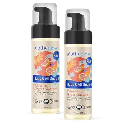 Motherlove Baby All Soap 2 pack 71 oz Gentle Foaming All Purpose Castile Soap Made with Organic Ingredients Refreshing Ginger Grapefruit 0 belly baby and beyond