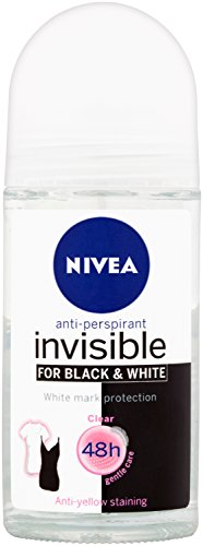 NIVEA 50ml Invisible Black And White Clear Roll On Anti Perspirant Deodorant original 1 Count 0 belly baby and beyond