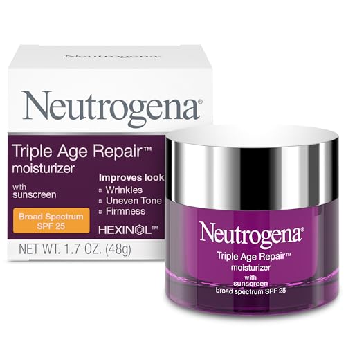 Neutrogena Triple Age Repair Anti Aging Daily Facial Moisturizer with SPF 25 Sunscreen Vitamin C Firming Anti Wrinkle Face Neck Cream for Dark Spots Glycerin Shea Butter 17 oz 0 belly baby and beyond