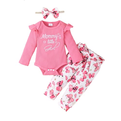 Newborn Baby Girl Clothes Baby Girl Fall Winter Outfits Mommys Little Girl Ruffle Romper Floral Pants Headband Sets 0 belly baby and beyond