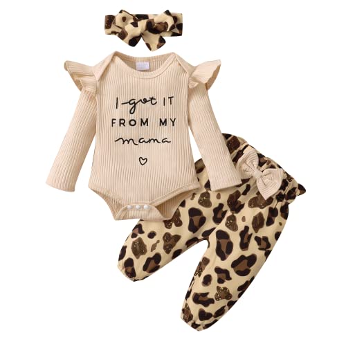 Newborn Baby Girl Clothes Infant Girl Outfits Long Sleeve Ruffle Romper Floral Pants Headband Set 0 belly baby and beyond