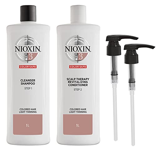 Nioxin System 3 Shampoo Conditioner Prepack Color Treated Hair with Light Thinning Pumps Included 338 fl oz 0 belly baby and beyond