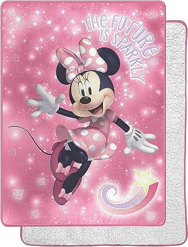 Northwest Minnie Mouse Silk Touch Sherpa Throw Blanket 60 x 80 Minnie Sparkles 0 belly baby and beyond