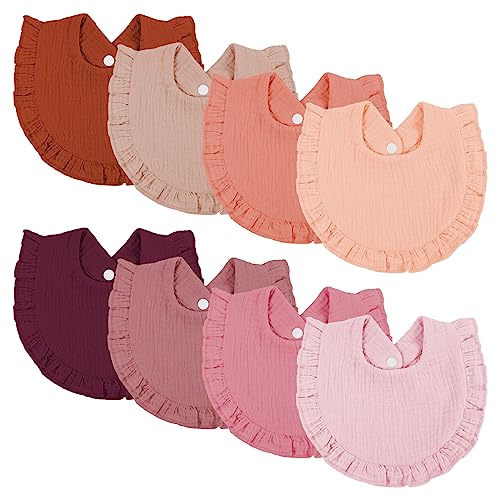 Omisy 8 Pack Baby Bibs Drooling Toddler Cotton Snap Bibs for 2 36 Months Baby Girls and Boys Absorbent Teething Bibs 0 belly baby and beyond