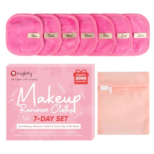 Orighty Makeup Remover Cloths 7 Day Set Premium Reusable Makeup Remover Pads Erase Makeup With Just Water Makeup Set For Eyes Lips Foundation and more Ideal Choice For Women Pink 0 belly baby and beyond
