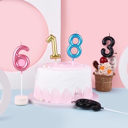 PHD CAKE 276 inch Classical Blue 3 Number Birthday Candles Blue Number Candles Cake Number Candles Party Celebration 0 1 belly baby and beyond