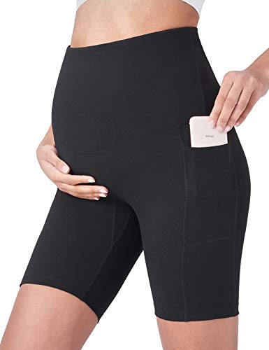 POSHDIVAH Womens Maternity Yoga Shorts Over The Belly Bump Summer Workout Running Active Short Pants with Pockets 58 0 belly baby and beyond