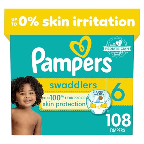 Pampers Swaddlers Diapers Size 6 One Month Supply 108 Count Ultra Soft Disposable Baby Diapers 0 belly baby and beyond