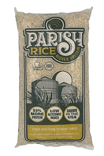 Parish White Rice High Protein Rice with Low Glycemic Index Locally Grown Long Grain White Rice Made in the USA Rich Nutrient Content Ideal for Curry Desserts Stir Fry 5lb Bag 0 belly baby and beyond