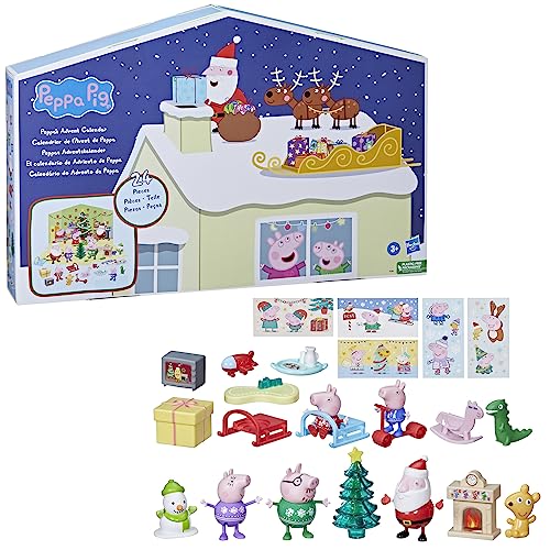 Peppa Pig Advent Calendar with 24 Surprise Toys and Stickers Including 5 Peppa Pig Figures Preschool Toys for 3 Year Old Girls and Boys and Up 0 belly baby and beyond