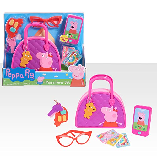 Peppa Pig Bag Set Dress Up Pretend Play 8 pieces Interactive Toy Sounds and Lights Kids Toys for Ages 3 Up by Just Play 0 belly baby and beyond