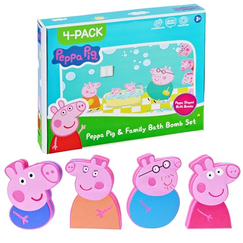 Peppa Pig Bath Bombs for Kids Girls Boys Bath Bombs with Natural Moisturizing Ingredients Brighten Bathtime with Multicolored Non Stain Kids Bath Bombs for Girls Boys Peppa Family 0 belly baby and beyond