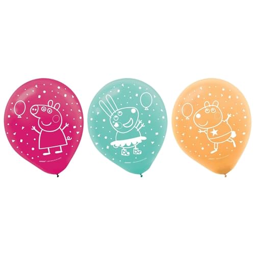 Peppa Pig Confetti Party Multicolor Latex Balloons 12 6 Pc Dazzling Decor for Celebrations Birthdays 0 belly baby and beyond