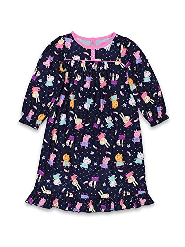 Peppa Pig Girls Toddler Flannel Granny Gown Nightgown 7 8 Navy 0 belly baby and beyond