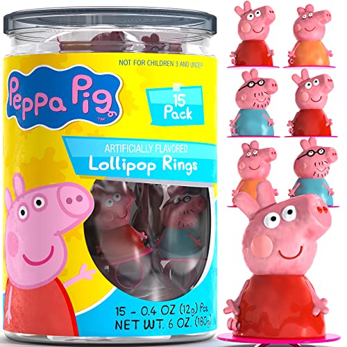 Peppa Pig Lolly Pops Candy Ring 15Pk Peppa Pig Birthday Party Supplies For Party Candy For Kids Birthday Peppa Pig Birthday Decorations For Peppa Pig Party Favors Peppa Pig Cupcake Toppers Peppa Pig C 0 belly baby and beyond