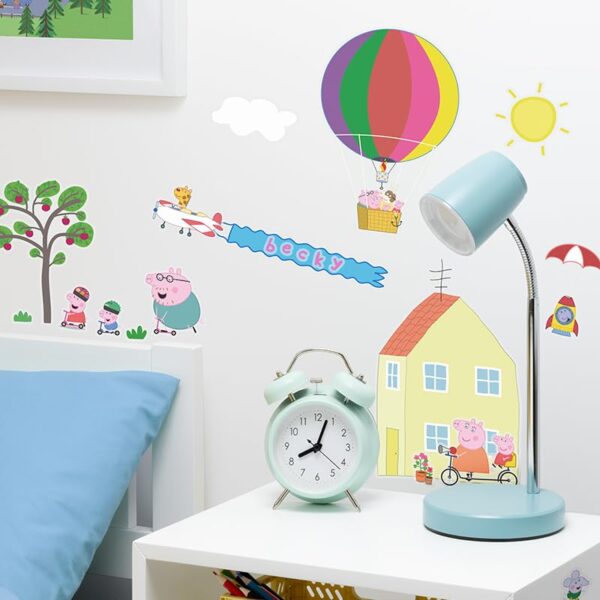 Peppa Pig Official Licensed Personalized Kids Room Wall Decals by Paladone Reusable Peppa George Character Playroom or Bedroom Wall Sticker Decorations Includes Letters to Customize with Name 0 0 belly baby and beyond