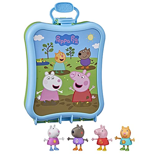 Peppa Pig Peppas Carry Along Friends Set 4 Figures with Carrying Case Preschool Toys for Classroom Back to School Gifts for Kids Ages 3 0 belly baby and beyond