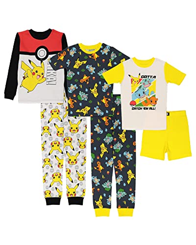 Pokemon Boys 6 piece Snug fit Cotton Pajama Set Soft Cute for Kids 0 belly baby and beyond