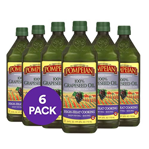 Pompeian 100 Grapeseed Oil Light and Subtle Flavor Perfect for High Heat Cooking Deep Frying and Baking 24 FL OZ Pack of 6 0 belly baby and beyond