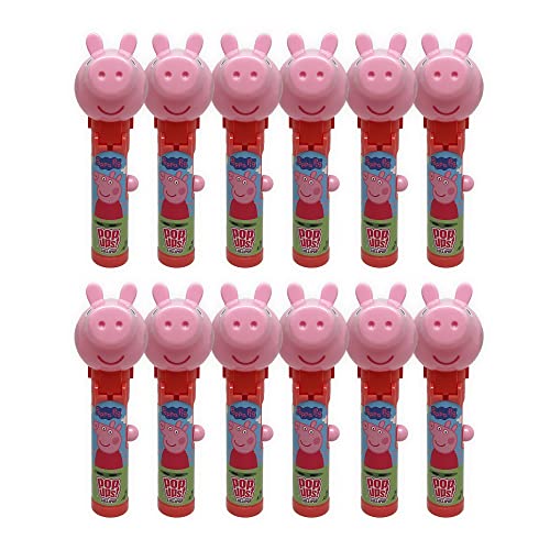 Pop Ups Peppa Pig Lollipop Holder Collectable Peppa Pig Toy Lollipop Case Party Favors for Halloween Goodie Bags Pinata Candy Game Prizes Bulk Set of 12 Lollipops Included 0 belly baby and beyond