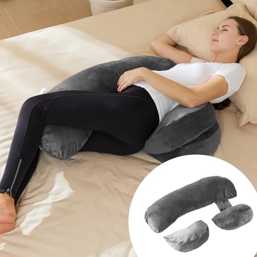Pregnancy Pillow for Sleeping Maternity Pillow Velvet Cover Maternity Pillow Support for Back Legs Belly HIPS Grey Large 0 belly baby and beyond