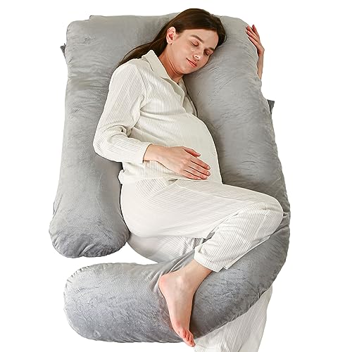 Pregnancy PillowMaternity Pillow for Pregnant WomenU Shaped Body Pillow for PregnancyPregnancy Must HavesGrey 0 belly baby and beyond