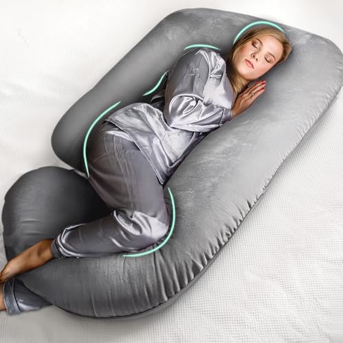 Pregnancy Pillows for Sleeping U Shaped Full Body Pillow Support 57inch Cooling Maternity Pillow for Pregnant Women Support for Belly Back Legs Pregnancy Gifts Pregnancy Must Haves for Adult 0 belly baby and beyond