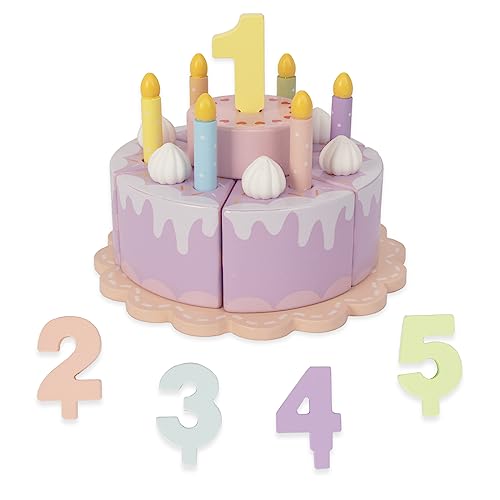 Pretend Play Food for Toddlers 1 3Wooden Birthday Fake Cake with Candles and NumbersTea Party Learning Kitchen Gift Toys for Boys Girls Cream Cake 0 belly baby and beyond