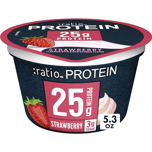 Ratio Yogurt Protein Cultured Dairy Snack Strawberry 25g Protein 53 OZ 0 belly baby and beyond