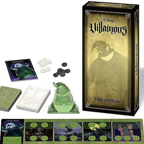 Ravensburger Disney Villainous Filled with Fright Strategy Board Game for Age 10 Up Newest Expansion Award Winning Line Featuring Oogie Boogie 0 belly baby and beyond