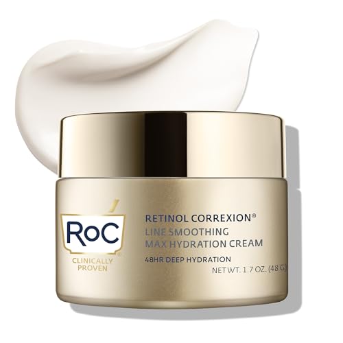 RoC Retinol Correxion Max Daily Hydration Anti Aging Face Moisturizer with Hyaluronic Acid Oil Free Skin Care Cream for Fine Lines Dark Spots Post Acne Scars 17 Ounces Packaging May Vary 0 belly baby and beyond