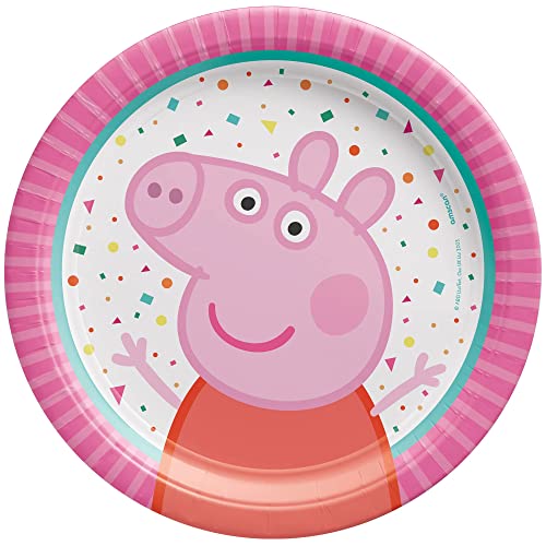 Round Plates 7 8 Pack Vibrant Premium Quality Party Plates Perfect for Parties Events Peppa Pig Confetti Party 0 belly baby and beyond