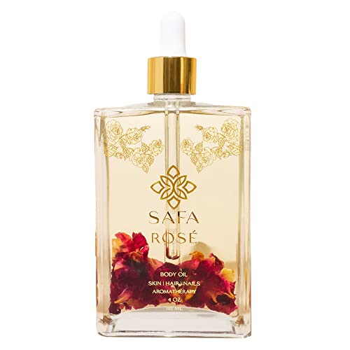 SAFA Rose Oil Organic Oil for Face Body Hair Nails Aromatherapy Bulgarian Rose Essential Oil Organic Floating Rose Petals Moisturizer for Women Men 4 Fl Oz 0 belly baby and beyond