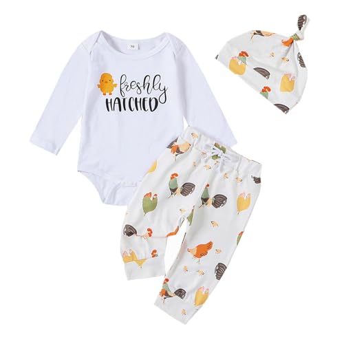 SAYOO Baby Layette Set Infant Boy Farm Animals Bodysuit Clothes Letter RomperPants Newborn Coming Home Outfit with Hat 0 belly baby and beyond