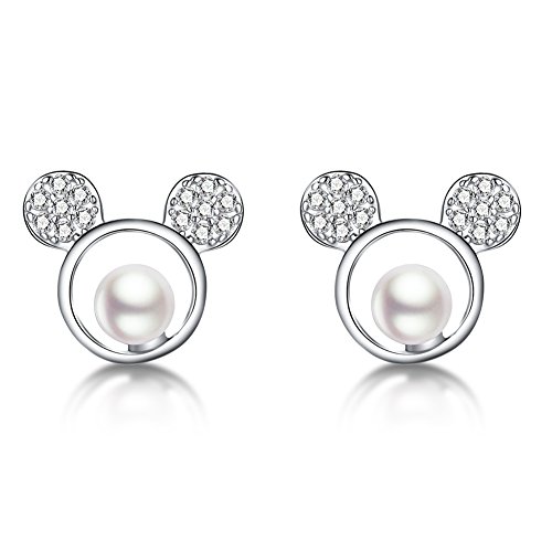 SLUYNZ 925 Sterling Silver Sparkling CZ Mouse Studs Earrings for Women Cute Mouse Earrings 0 belly baby and beyond