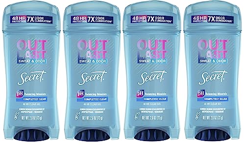 Secret Outlast Clear Gel Antiperspirant Deodorant for Women Completely Clean 26 oz Pack of 4 0 belly baby and beyond