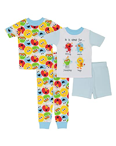 Sesame Street Baby 4 Piece Snug fit Cotton Pajama Set 0 belly baby and beyond