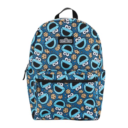 Sesame Street Cookie Monster All Over Print 17 Backpack 0 belly baby and beyond