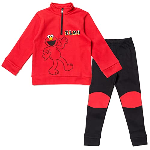 Sesame Street Elmo Fleece Half Zip Sweatshirt and Pants Set Infant to Toddler 0 belly baby and beyond