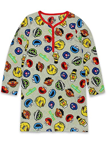 Sesame Street Elmo Womens Long Sleeve Henley Dorm Nightgown Sleep Dress Pajamas 0 belly baby and beyond