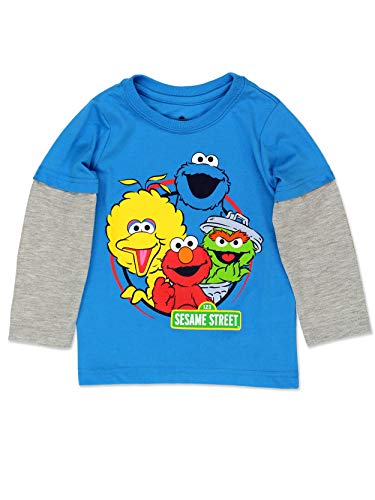 Sesame Street Elmo and Cookie Monster Boys T Shirt for Infant and Toddlers Blue or Red 0 belly baby and beyond